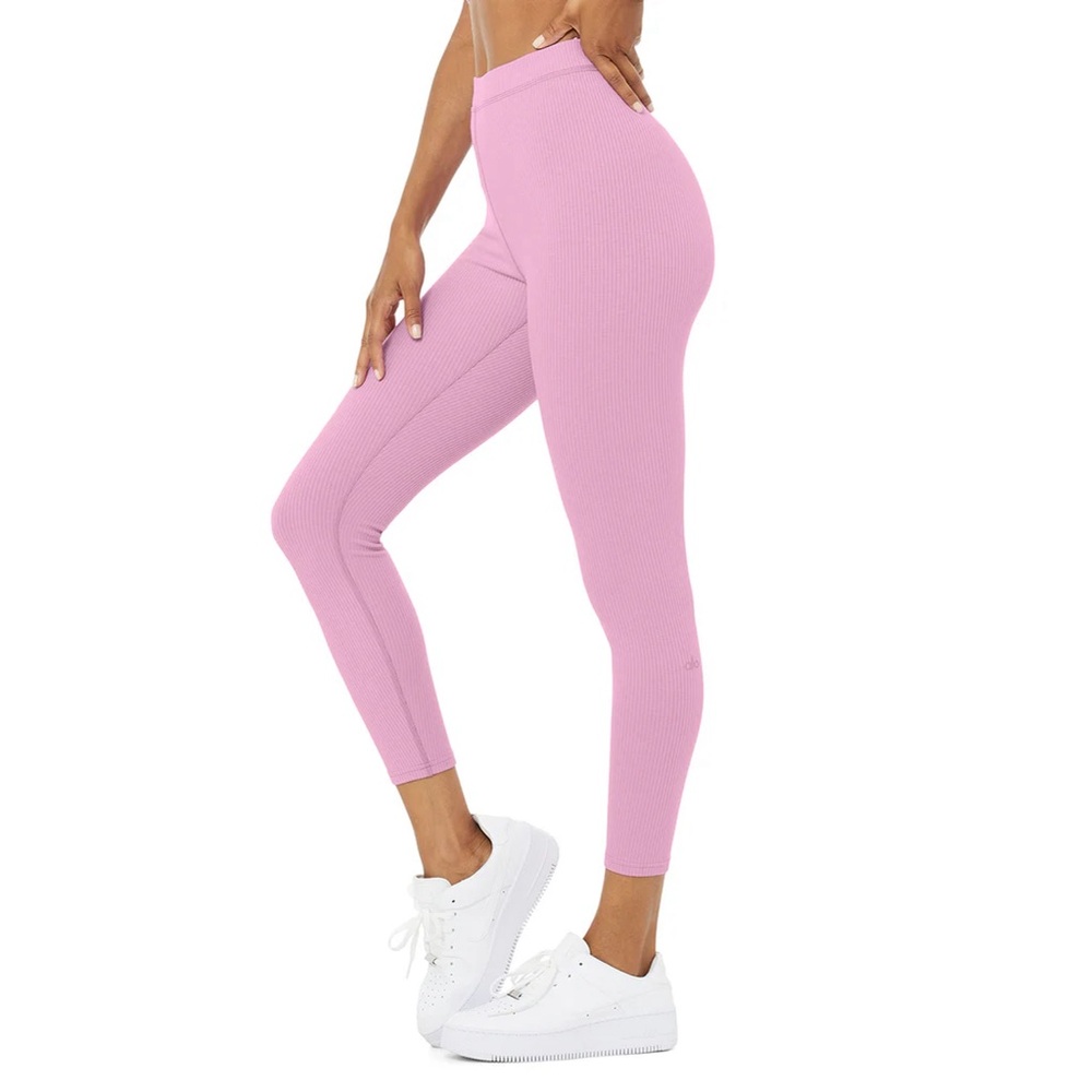 ALO Yoga Ribbed Pink Leggings